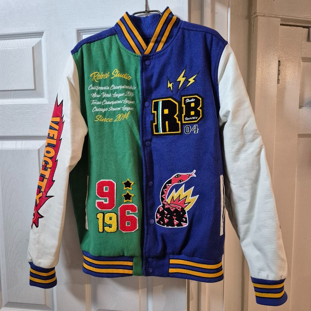 REBEL MINDS VARSITY JACKET MEN'S SIZE M